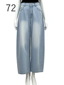 バレルシルエット ソフトデニムパンツ