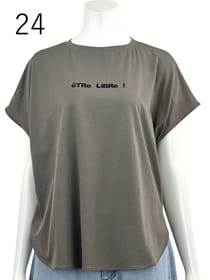 異素材コンビバックギャザーTシャツ