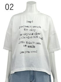 コットン天竺メッセージTシャツ
