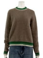 FOX CASHMERE 配色 リブ プルオーバー
