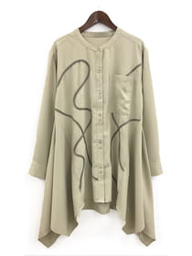 コード刺繍 イレギュラーヘムチュニック