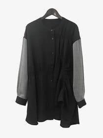 シャーリングアシメシャツチュニック