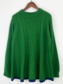 ケーブル編みフレアニットチュニック