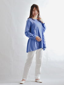 アボカドオイル加工レース付きチュニック　