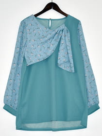 フラワープリント使いチュニック