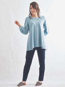 レース付きフレアチュニック