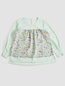 フロントレースフラワープリントチュニック