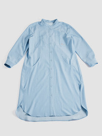 デニム調シャツワンピース