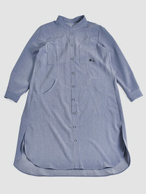 デニム調シャツワンピース