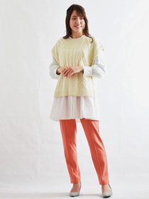 飾り編みパッチワークニットベスト