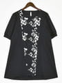 冷感　刺繍使いバックフレアチュニック