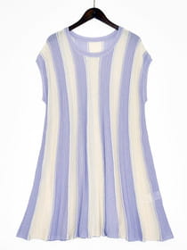 涼やかAラインプリーツニットチュニック