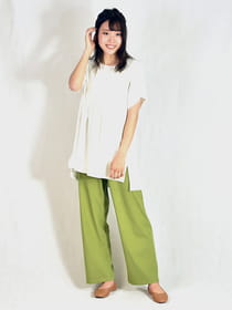ミント配合COOL美ラインセミワイドパンツ