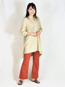 ミント配合COOL美脚フレアパンツ