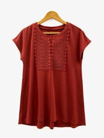 レース付きひんやりAラインチュニック