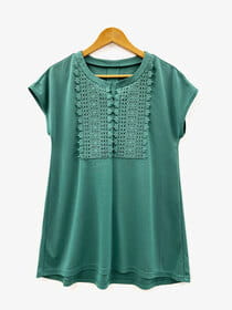 レース付きひんやりAラインチュニック