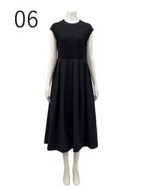 異素材ドッキングロングワンピース