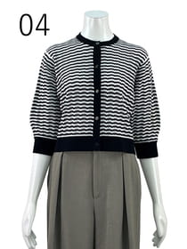 メッシュ柄クロップド丈カーディガン
