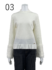 フェザーヤーン カフスニット プルオーバー