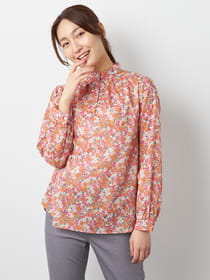 ソレイユフラワープリントブラウス