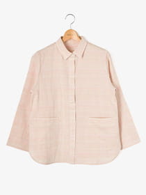 グリッドWガーゼブラウス