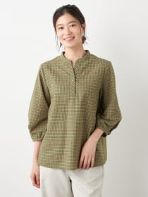 ミニサッカーチェックブラウス