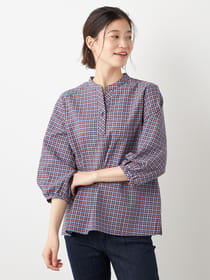 ミニサッカーチェックブラウス