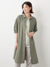 ストライプロングブラウス