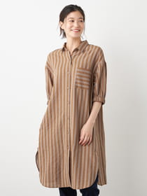 ストライプロングブラウス