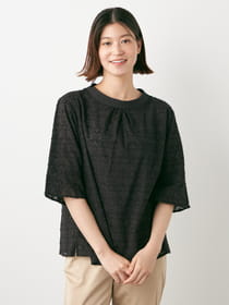 カットジャガードプルオーバーブラウス