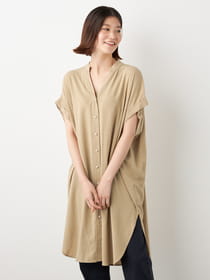 前開きロングブラウス