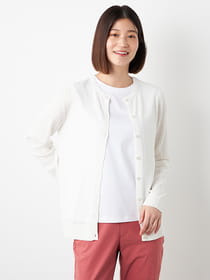 ケーブルクルーネックカーディガン