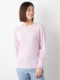 【3buy40%OFF！対象商品】ケーブルクルーネックニット