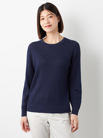 【3buy40%OFF！対象商品】ケーブルクルーネックニット