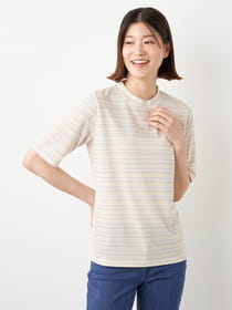 タックジャガードボーダーカットソー