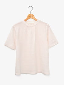 かすりボーダーチビハイネックカットソー