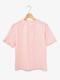 かすりボーダーチビハイネックカットソー