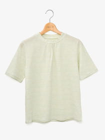 かすりボーダーチビハイネックカットソー