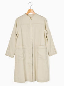 麻混ダンガリーワンピース