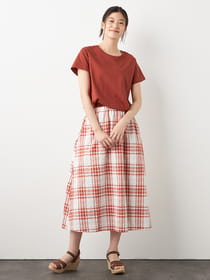 【3buy40%OFF！対象商品】無地×チェックワンピース