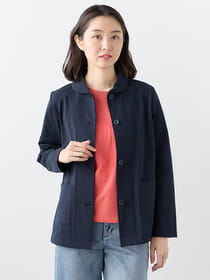 美品 BOB テーラードジャケット シアサッカー チェック ブルー系 裏地花柄 美品 BOB テーラードジャケット シアサッカー チェック ブルー系