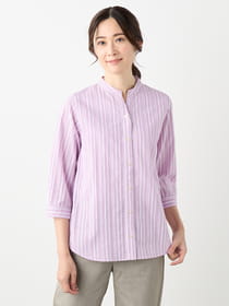 【3buy40%OFF！対象商品】レーシーストライプブラウス