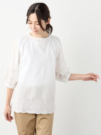 【3buy40%OFF！対象商品】エンブロイダリーブラウス