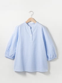 サマーサッカーストライプブラウス