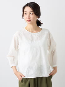 ANAYI フラワーエンブロイダリーブラウス 刺繍 シャツ 36 半袖 ANAYI フラワーエンブロイダリーブラウス 刺繍 シャツ 36 半袖