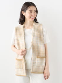 【3buy40%OFF！対象商品】ワッフルニットジレ