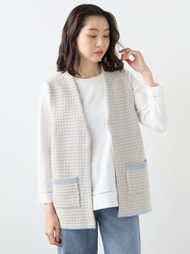【3buy40%OFF！対象商品】ワッフルニットジレ