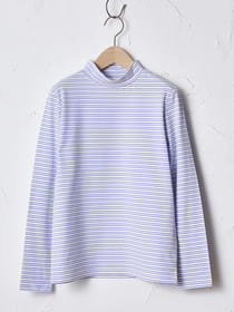 ベア天ボーダーチビハイネックカットソー