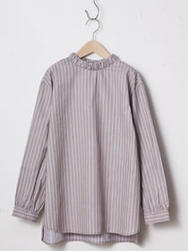 オータムツイルストライプブラウス