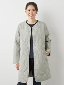 瓢箪柄キルトロングコート